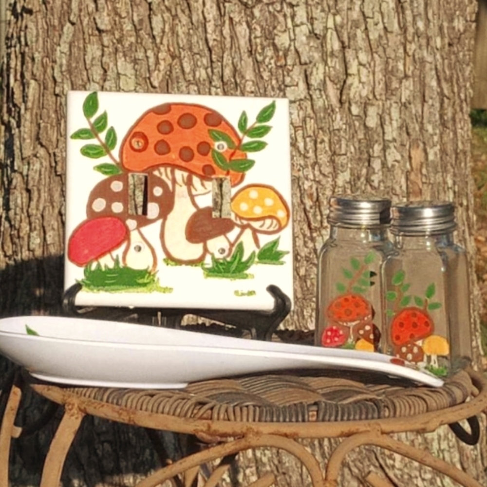 Vintage Merry Mushroom Inspired Retro Imagined Kitchen Decor